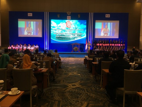 Direktur Jenderal Bina Konstruksi, Yusid Toyib saat membuka kegiatan Musyawarah Kerja Nasional (Mukernas) III Gabungan Perusahaan Konstruksi Nasional Indonesia (GAPEKSINDO) di Yogyakarta, Senin (8/5)
