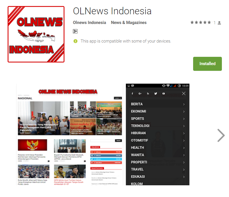 Screen Shot OLNews Indonesia