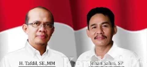H. Tafdil dan Johan Salim yang menjabat Bupati dan Wakil Bupati Kabupaten Bombana di propinsi Sulawesi Tenggara.
