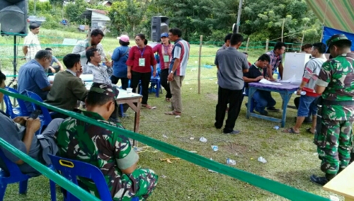 Foto: Proses penghitungan suara di Tempat pemilihan Suara (TPS) Di Desa Sialanguan Kecamatan Pangururan Samosir