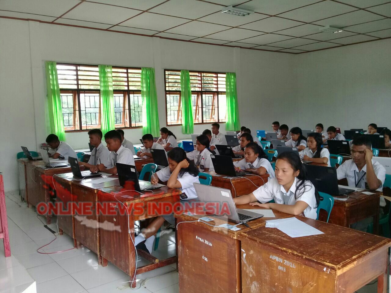 Foto: Suasana yang tenang hari terakhir, siswa ikuti UNBK di SMA Negeri 1 Ronggur Ni Huta Samoair Sumatera Utara