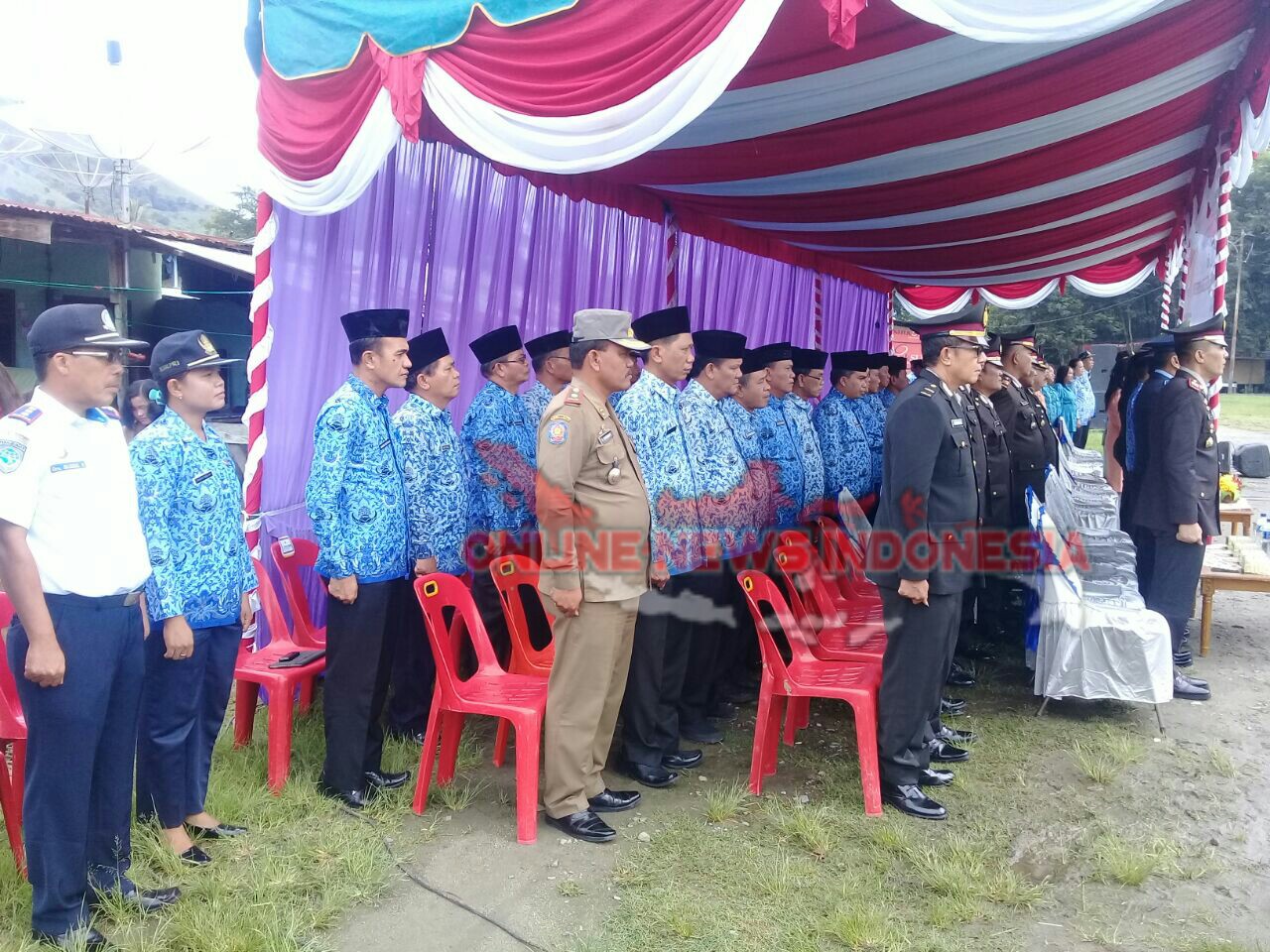 Foto : Para OPD, TNI/Polri, serta ASN hadiri upacara bendera hari lahir Pancasila yang ke 73