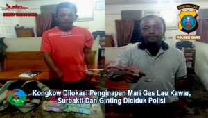 Bantuan Surbakti & Aston Ginting menunjukkan Barang bukti Narkoba di Mapolres Karo