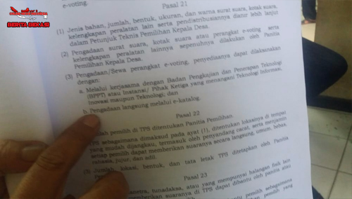 Pasal 21 Perbup Kab Bekas Terkait Pilkades Serentak Kabupaten Bekasi