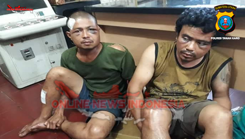 Dua dari empat tersangka yang di ringkus petugas dalam kasus pencurian sepeda motor di wilayah Kab Karo.