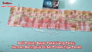 Barang bukti Upal (uang palsu) uang pecahan Seratus Ribu Rupiah