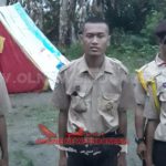 Peserta Penegak asal Kecamatan Palipi melaksanakan naik tingkat Bantara di Kwarcab Samosir, Sabtu(15/06