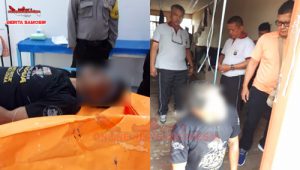 Marlon Simarmata(50), gantung diri dengan seutas tali plastik, tiba di Rumah Sakit dr.Hadrianus Sinaga Pangururan Samosir