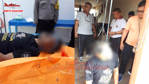 Marlon Simarmata(50), gantung diri dengan seutas tali plastik, tiba di Rumah Sakit dr.Hadrianus Sinaga Pangururan Samosir