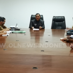 Bupati Karo Terkelin Brahmana SH Pimpin Rapat di ruang kantor Asisten Bupati Karo, Senin (15/04) 2019