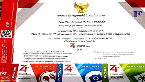 Foto : Bupati Samosir, Drs. Rapidin Simbolon MM mendapat undangan khusus mengikuti Upacara Peringatan Detik-Detik Proklamasi Kemerdekaan Republik Indonesia, di Istana Merdeka, Jakarta.