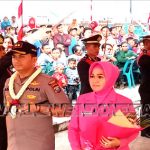 Pedang Pora Sambut AKBP M Saleh di Mako Polres Samosir