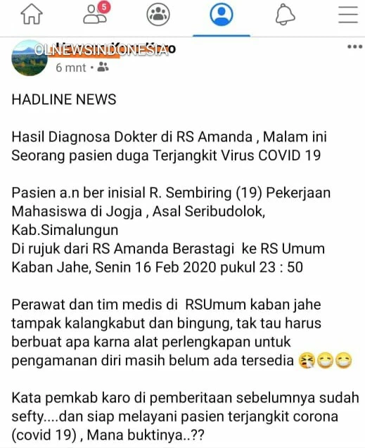 Isu Terpapar Covid-19, Bupati : Jangan Seenaknya Memposting Di Medsos Yang Belum Benar