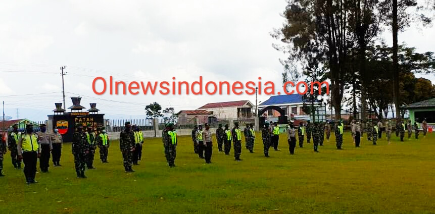 Ket foto : Pasukan Apel dalam Simulasi Penegakan Disiplin Protokol Kesehatan Covid-19 di Kodim 0205 /TK, Rabu (03/06) 2020 (Ist)