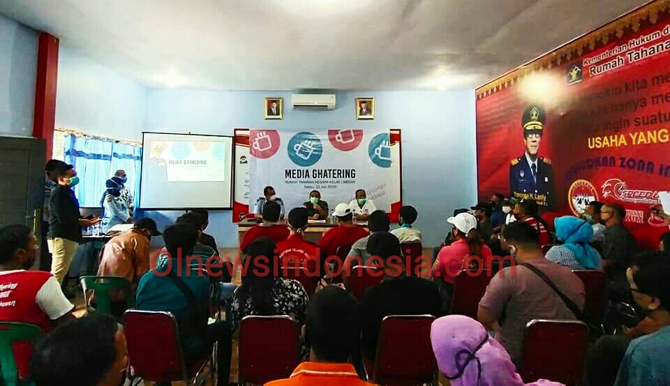 Ket foto : Rutan Kelas 1 Medan Tanjung Kusta gelar Gathering bersama Awak Media di Aula Rutan Kelas 1 Medan Sumatera Utara, Sabtu (11/07) 2020 (Ist)