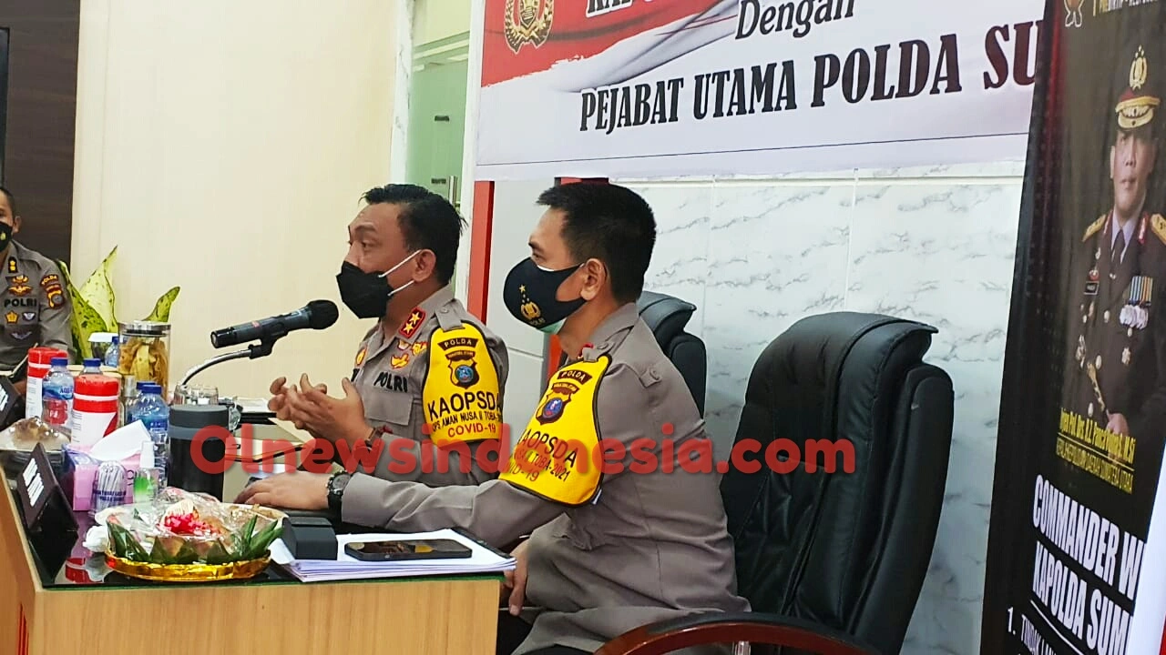 Ket foto : Kapolda Sumut Irjen Pol Panca Putra saat lakukan cofee morning bersama Kadinkes,Kepala BPBD Sumut di Mapolda Sumut,Sabtu (20/03) 2021 (Ist)